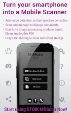   < > 123 Mô tả   ★ Limited time offer! ★ Sale! 80% off!  Mobile Doc Scanner (MDScan) is a new business tool exclusively for your Android device! Extremely useful mobile tool gives users the power to transform any file into PDF format and share it right from your device.  With MDScan users are free to scan any type of document, ranging from receipts to text pages and almost everything in between, on the go anywhere and anytime. A perfect companion for busy users, MDScan allows anyone to transform everything from invoices to whiteboards and classes notes, magazine articles and more into a PDF format in order to easily export them, share and e-mail it to others, or for any other reason they can come up with. MDScan automatically detects borders, corrects distortion, and equalizes brightness to create clear, legible documents at a very high speed for your convenience.  Going above and beyond other mobile scanning solutions MDScan offers Batch shooting mode for a super fast scanning so users can easily scan within seconds multiple pages and save scanned files for batch processing later.  The app shines in terms of uploading as well as all document conversion is performed locally right on user's device. This means that you can upload documents to cloud storage services, including Dropbox, Google Docs, or Box.net, email services, or Facebook and Twitter that is guaranteed to go off quickly, without a hitch, and without risk of any potentially sensitive information becoming compromised. Simply put there's enough for you to worry about without having to go out of your way to scan and convert files into PDFs should the need arise, and now with MDScan its one worry you won't ever have again.  ★★★★★ Main advantages and benefits ======================== ★ Transform any image into PDF format. ★ Automatic, high quality document edge detection and perspective correction. ★ Manual free Advanced image processing to enhance poor quality images and documents. ★ Quickly scan and manage multi-page documents on the go ★ Scan, upload or send any document quickly, including receipts, news and magazine articles, invoices, coupons, posters and much more ★ Cloud storage and social network integration for accessibility and sharing  Don’t hesitate to contact us at any time and send your suggestions or questions to our support email. We try to do our best to answer to your comments as soon as possible.  Follow us on TWITTER: @Stoik_Imaging Follow us on FACEBOOK: www.facebook.com/StoikImaging