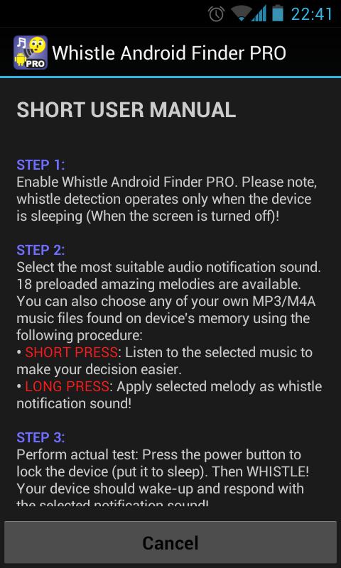 [Ứng dụng Android] Whistle Android Finder PRO Huýt Sáo tìm Điện Thoại Pro Cho Android